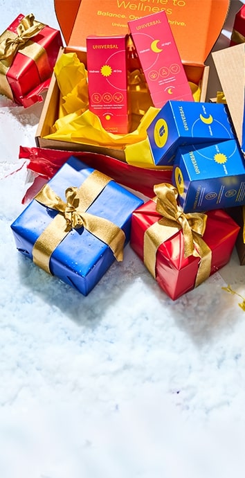 foundational health packs in gift wrapping on snow